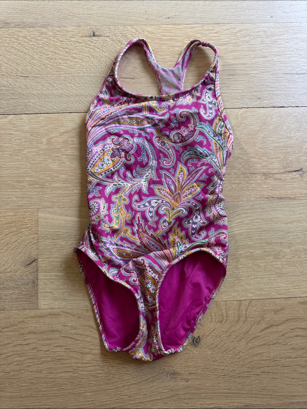 Zimmermann Pink Paisley Racerback Kids One-Piece Swimsuit